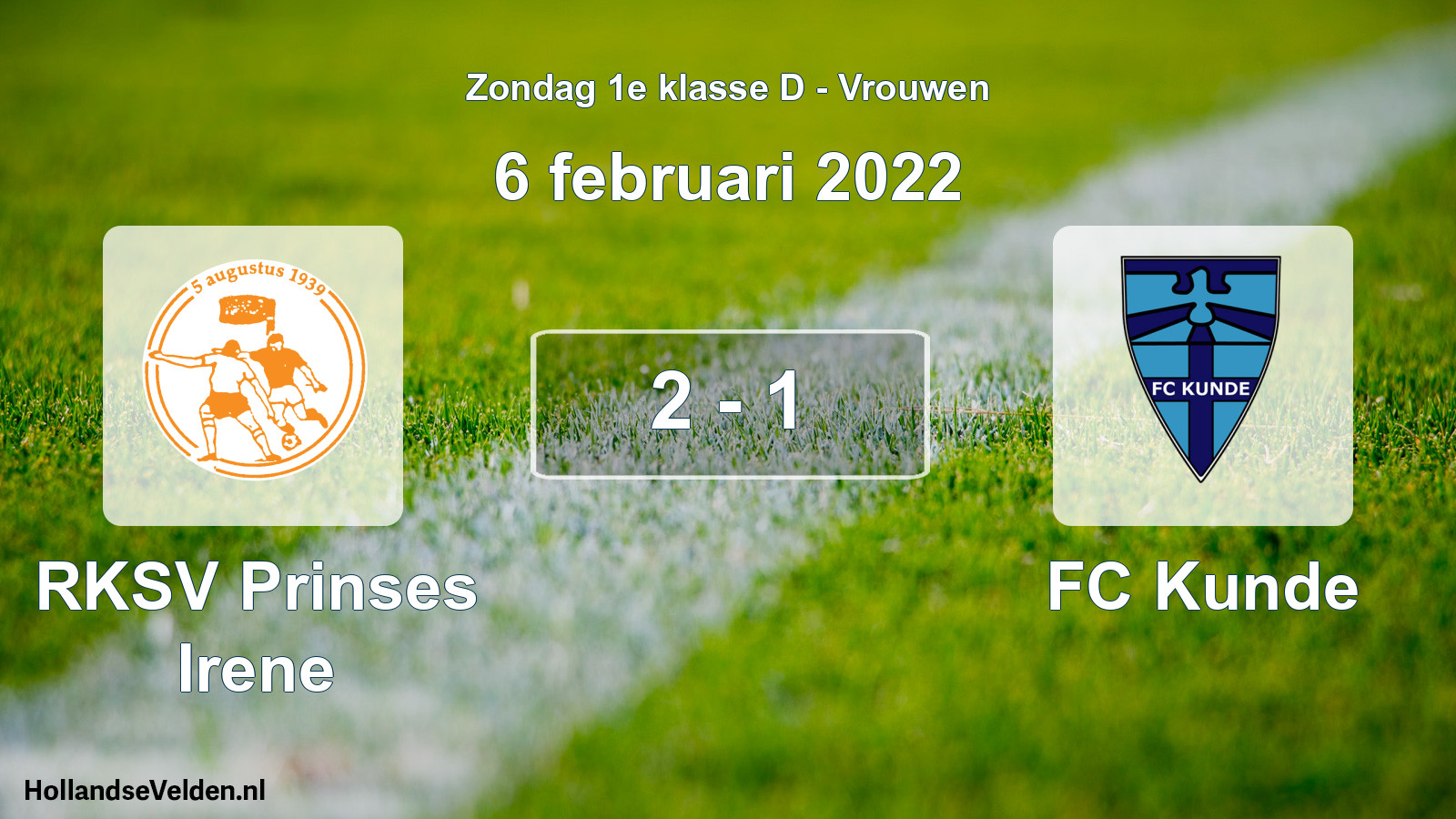 Gespeelde wedstrijd: RKSV Prinses Irene - FC Kunde 2 - 1 (6 februari 2022)