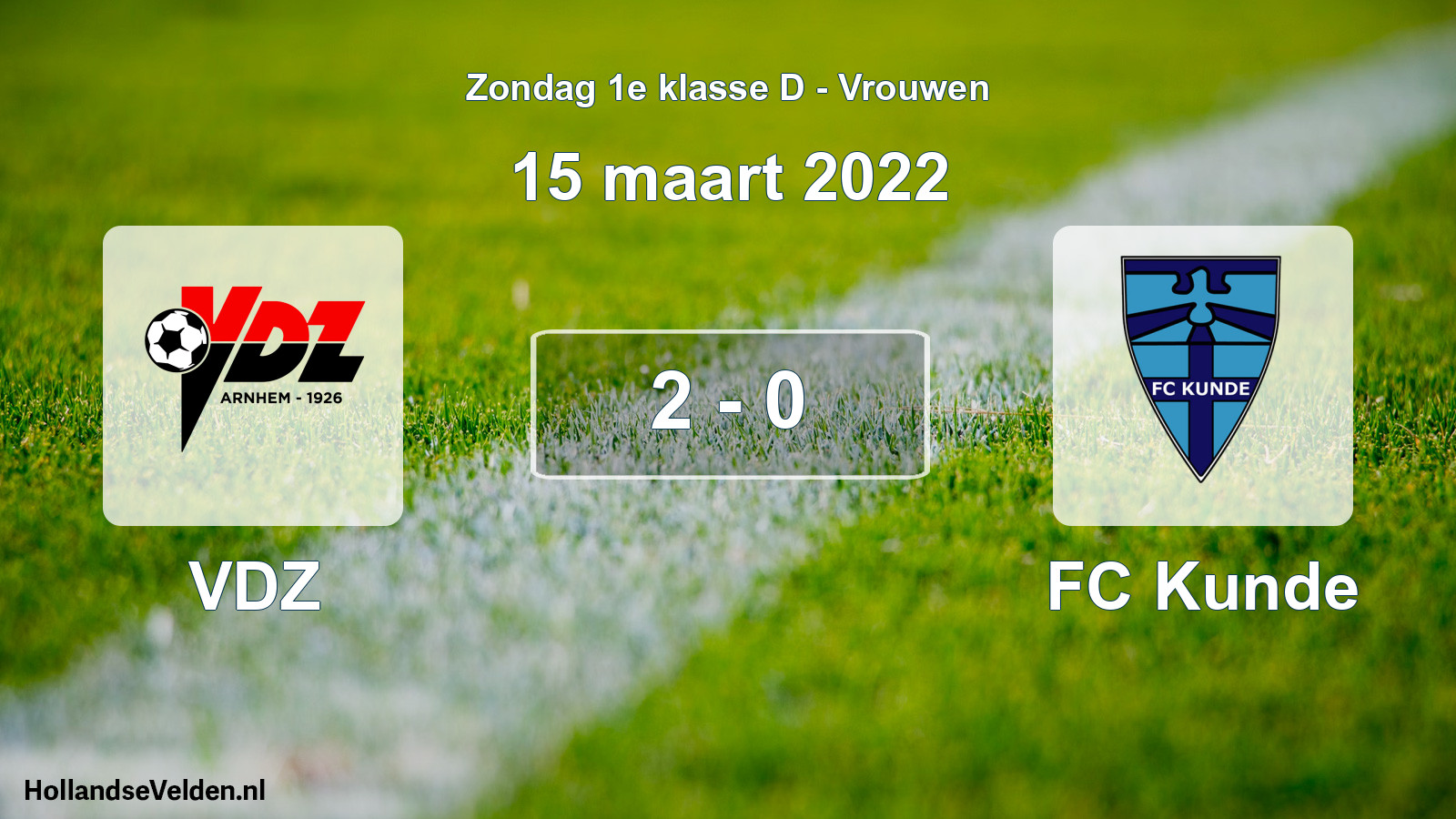 Gespeelde wedstrijd: VDZ - FC Kunde 2 - 0 (15 maart 2022)