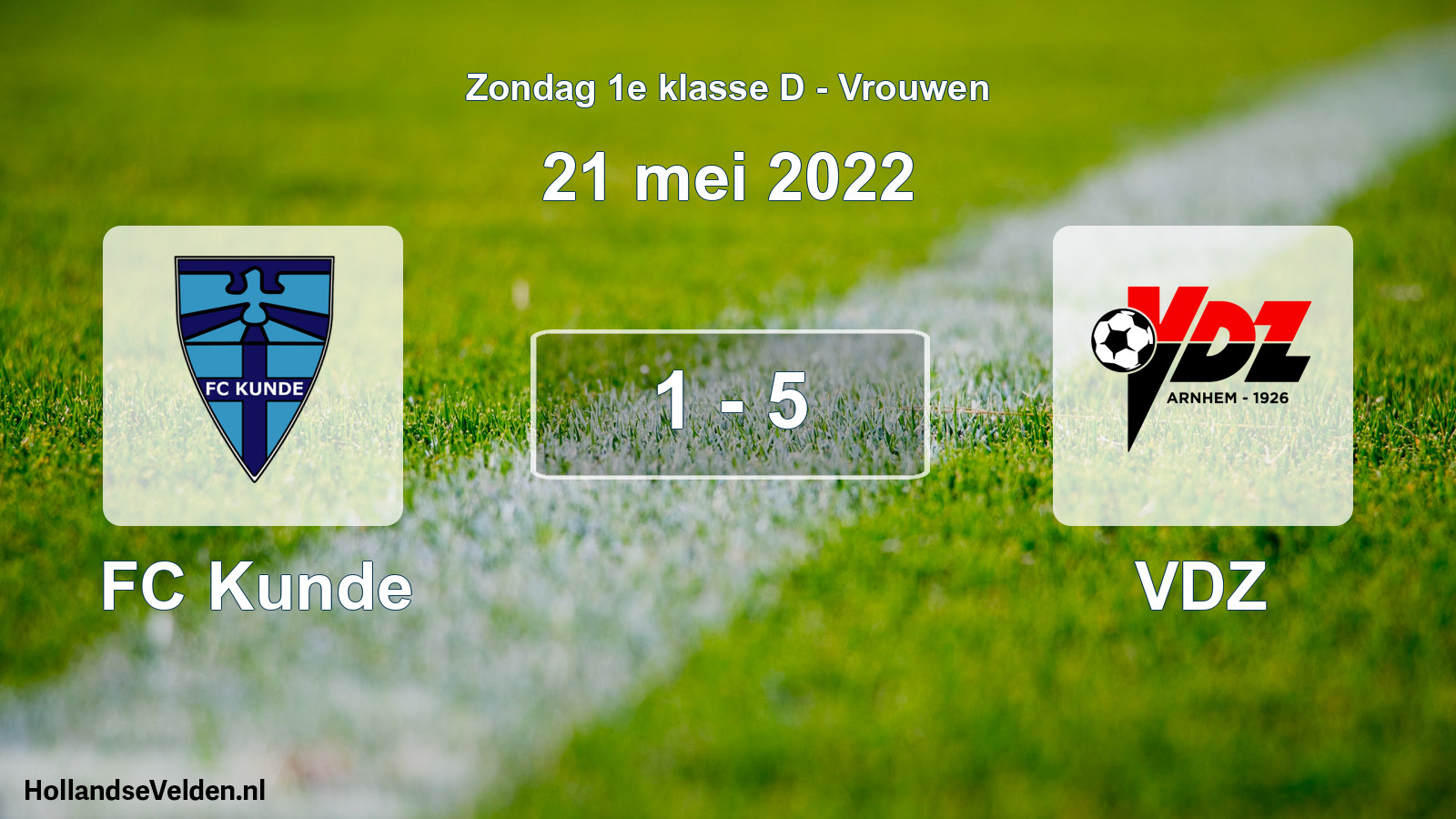 Gespeelde wedstrijd: FC Kunde - VDZ 1 - 5 (21 mei 2022)