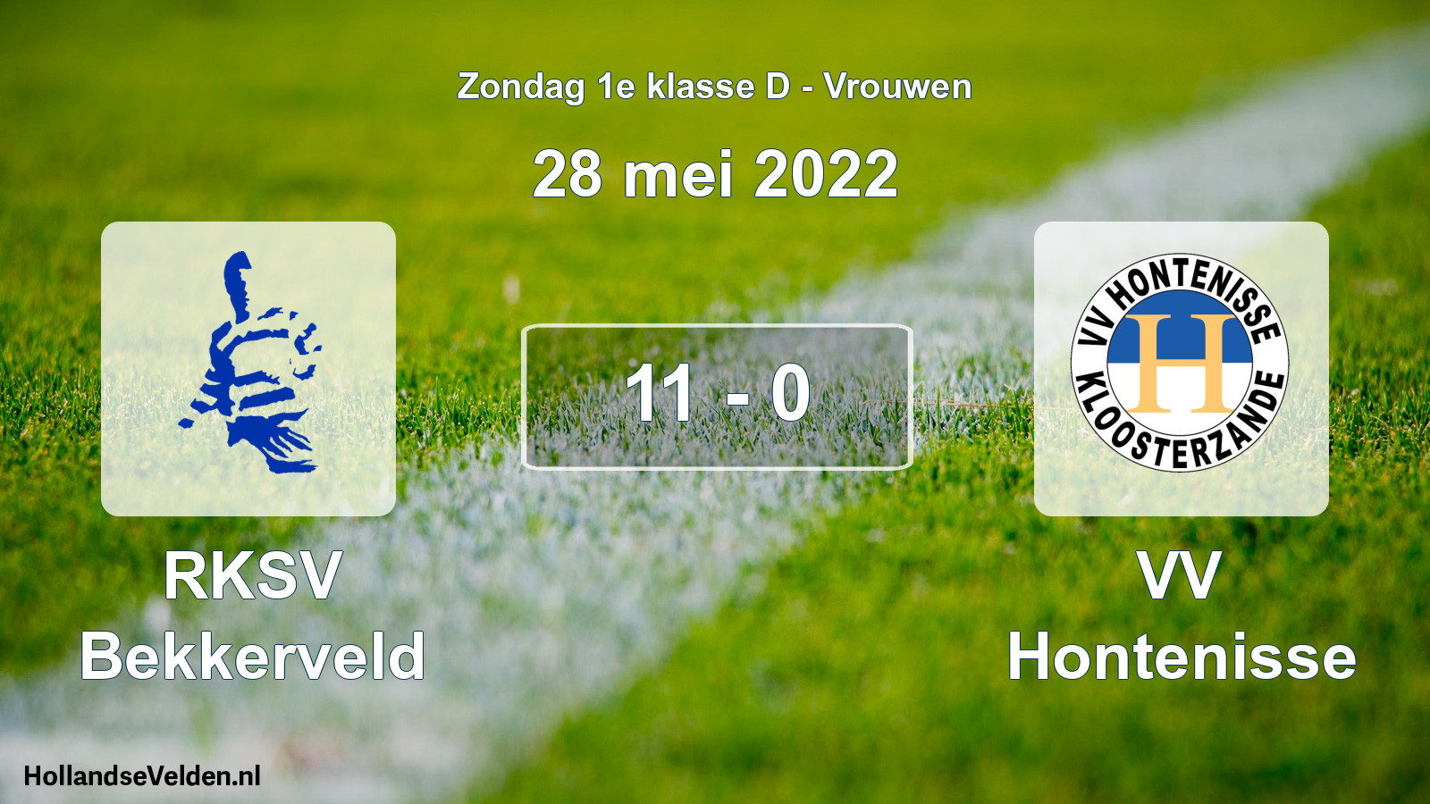 Gespeelde wedstrijd: RKSV Bekkerveld - VV Hontenisse 11 - 0 (28 mei 2022)