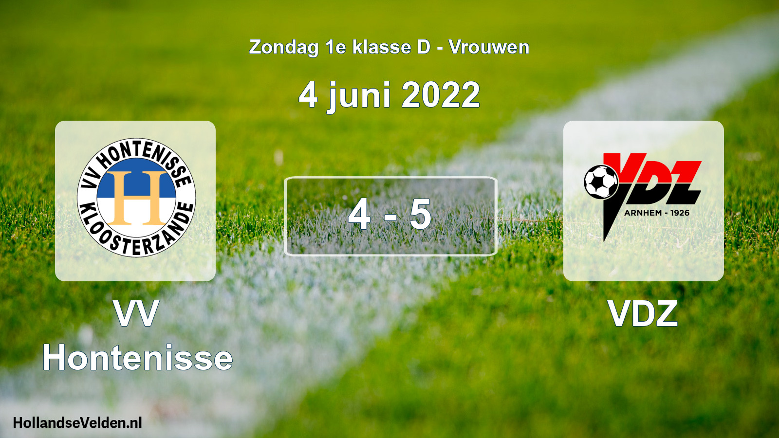 Gespeelde wedstrijd: VV Hontenisse - VDZ 4 - 5 (4 juni 2022)