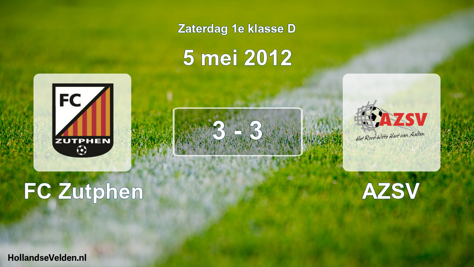 Total number of matches played: FC Zutphen - AZSV 3 - 3 (5 May 2012)