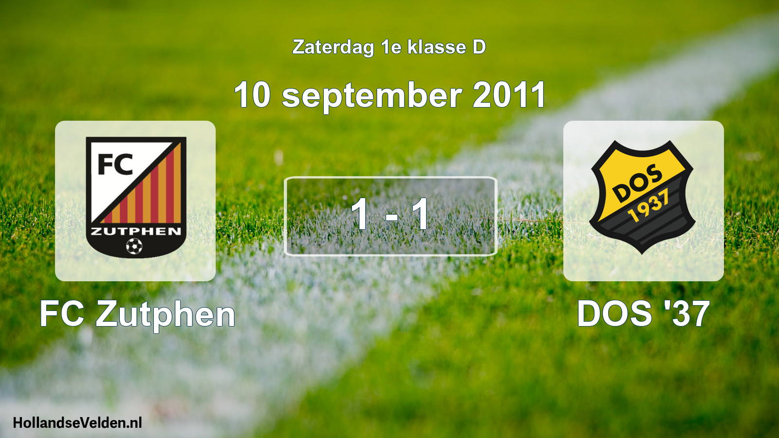 Total number of matches played: FC Zutphen - DOS '37 1 - 1 (10 September 2011)