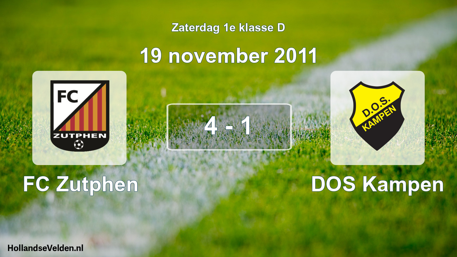 Total number of matches played: FC Zutphen - DOS Kampen 4 - 1 (19 November 2011)