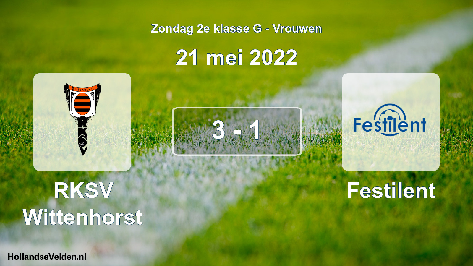 Gespeelde wedstrijd: RKSV Wittenhorst - Festilent 3 - 1 (21 mei 2022)