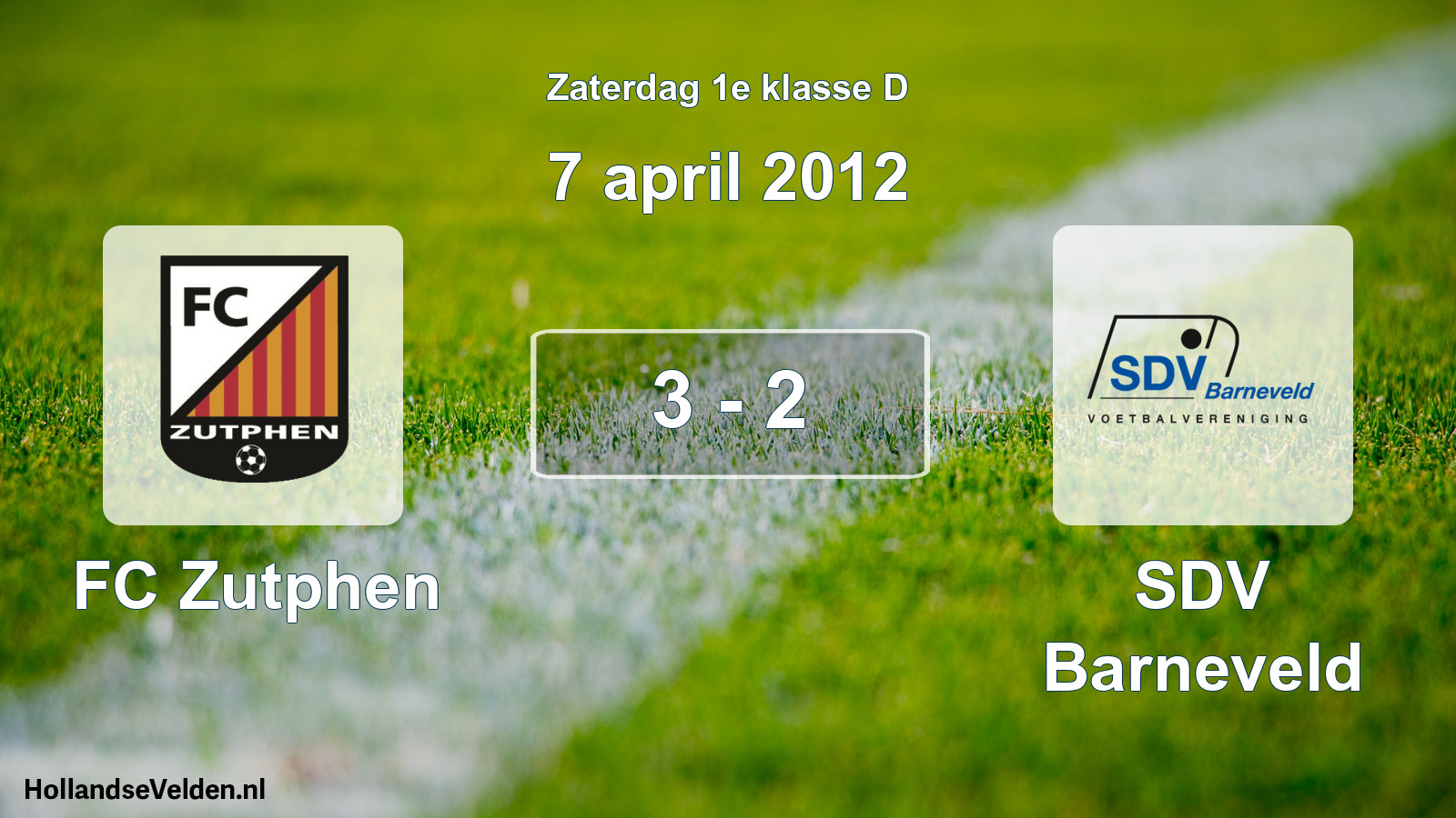 Total number of matches played: FC Zutphen - SDV Barneveld 3 - 2 (7 April 2012)