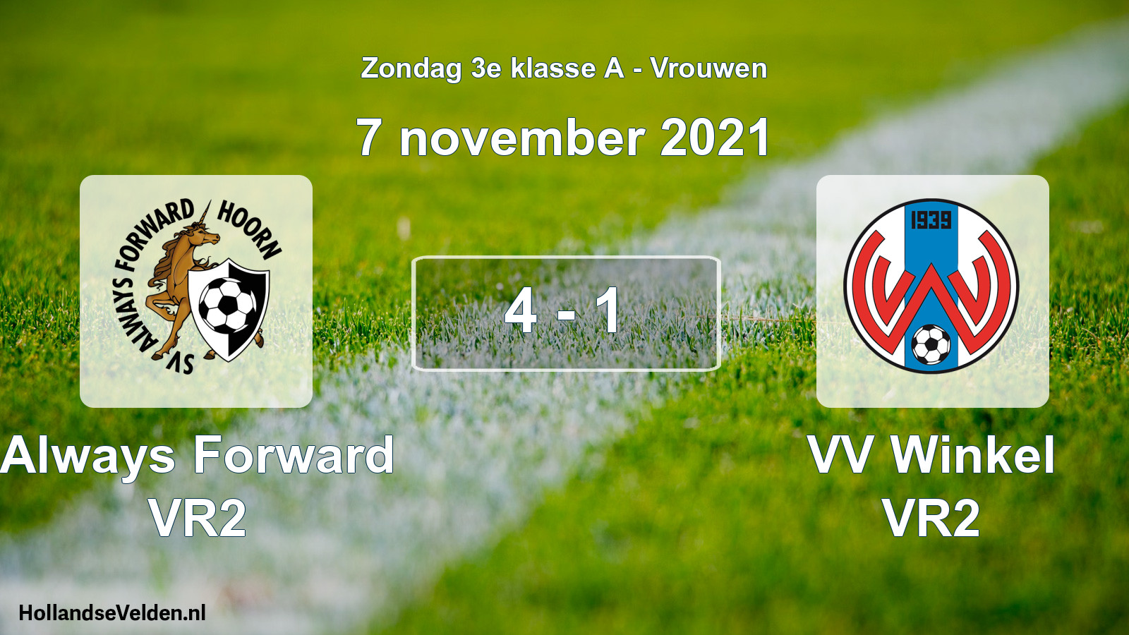 Gespeelde wedstrijd: Always Forward VR2 - VV Winkel VR2 4 - 1 (7 november 2021)