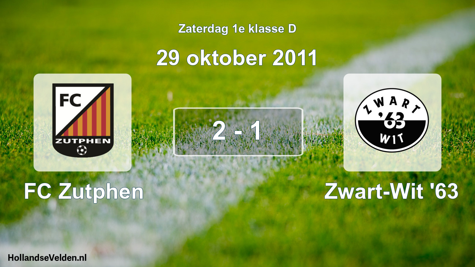 Total number of matches played: FC Zutphen - Zwart-Wit '63 2 - 1 (29 October 2011)