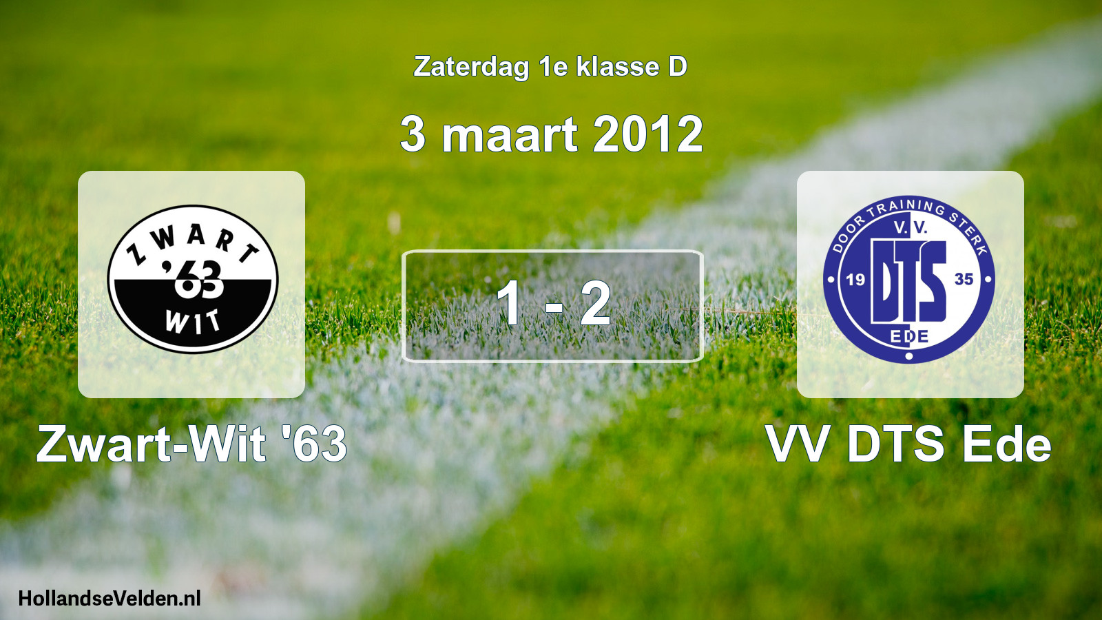 Total number of matches played: Zwart-Wit '63 - VV DTS Ede 1 - 2 (3 March 2012)