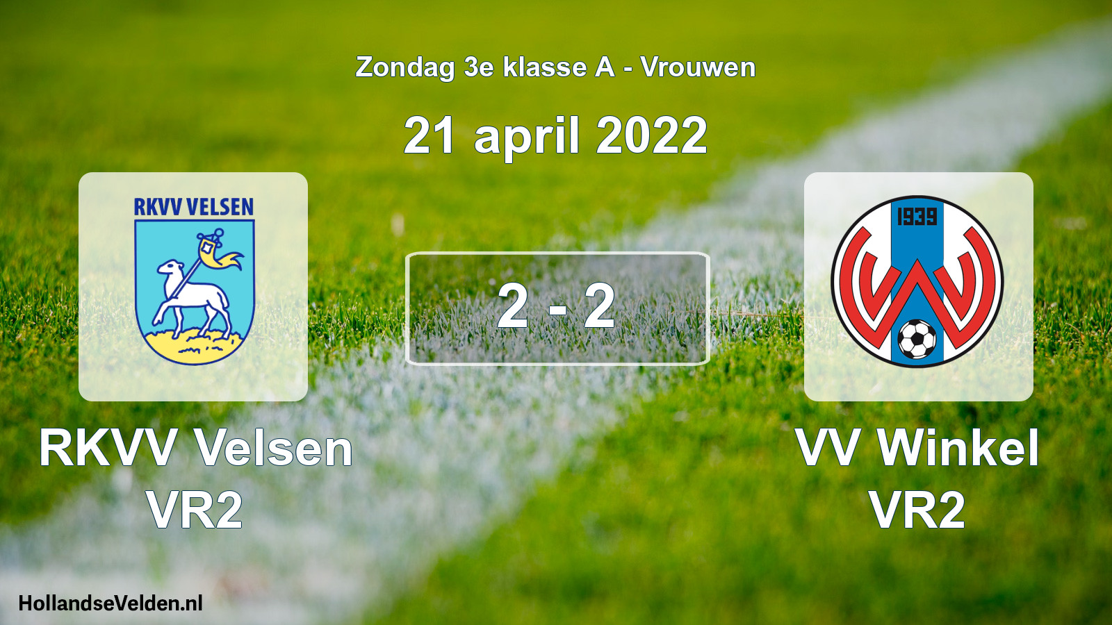 Gespeelde wedstrijd: RKVV Velsen VR2 - VV Winkel VR2 2 - 2 (21 april 2022)