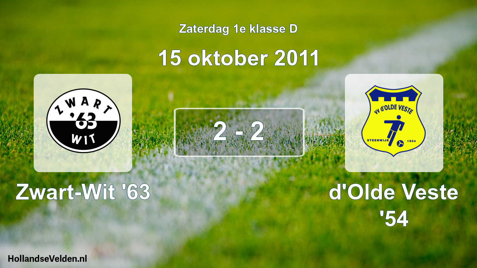 Total number of matches played: Zwart-Wit '63 - d'Olde Veste '54 2 - 2 (15 October 2011)