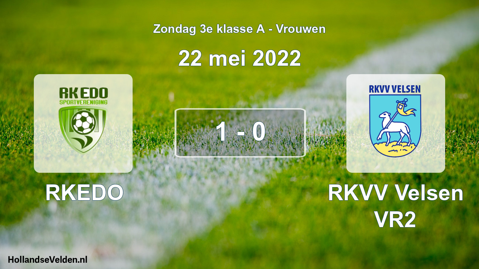 Gespeelde wedstrijd: RKEDO - RKVV Velsen VR2 1 - 0 (22 mei 2022)
