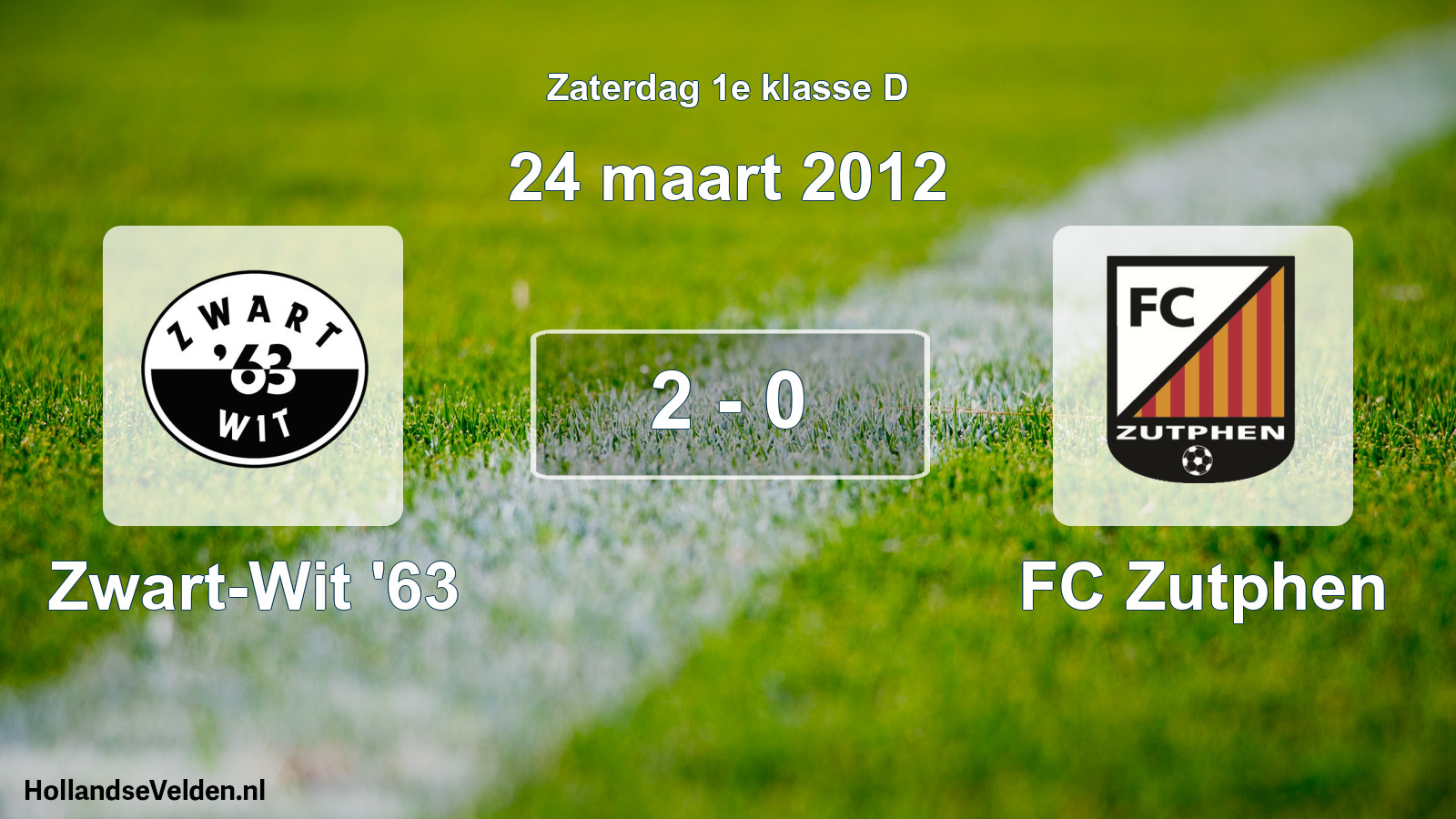 Total number of matches played: Zwart-Wit '63 - FC Zutphen 2 - 0 (24 March 2012)