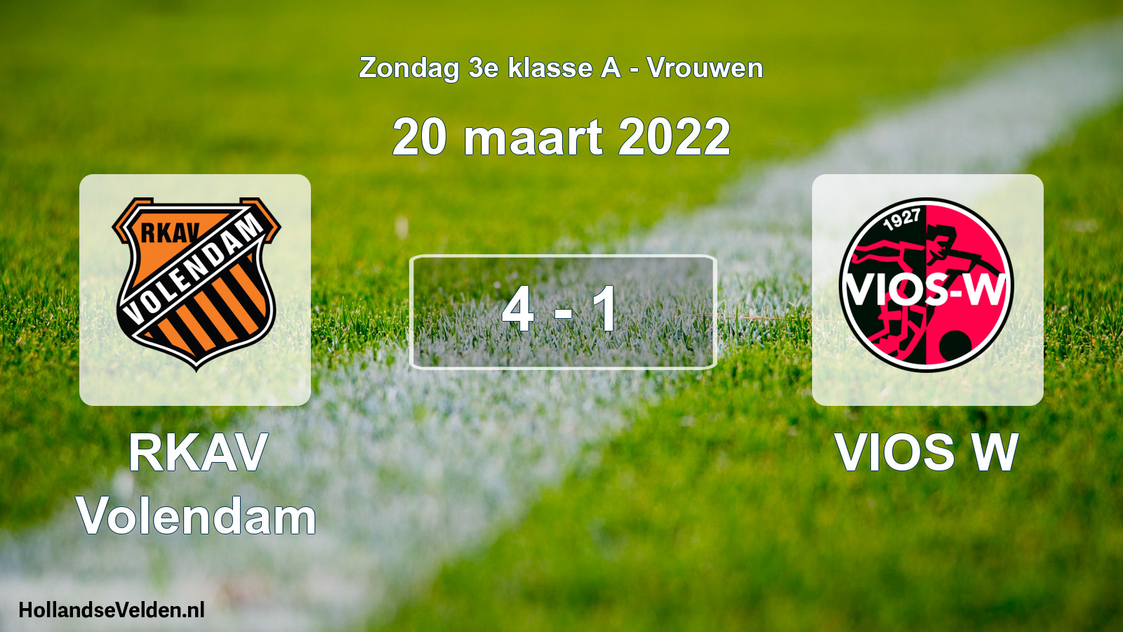 Total number of matches played: RKAV Volendam - VIOS W 4 - 1 (20 March 2022)