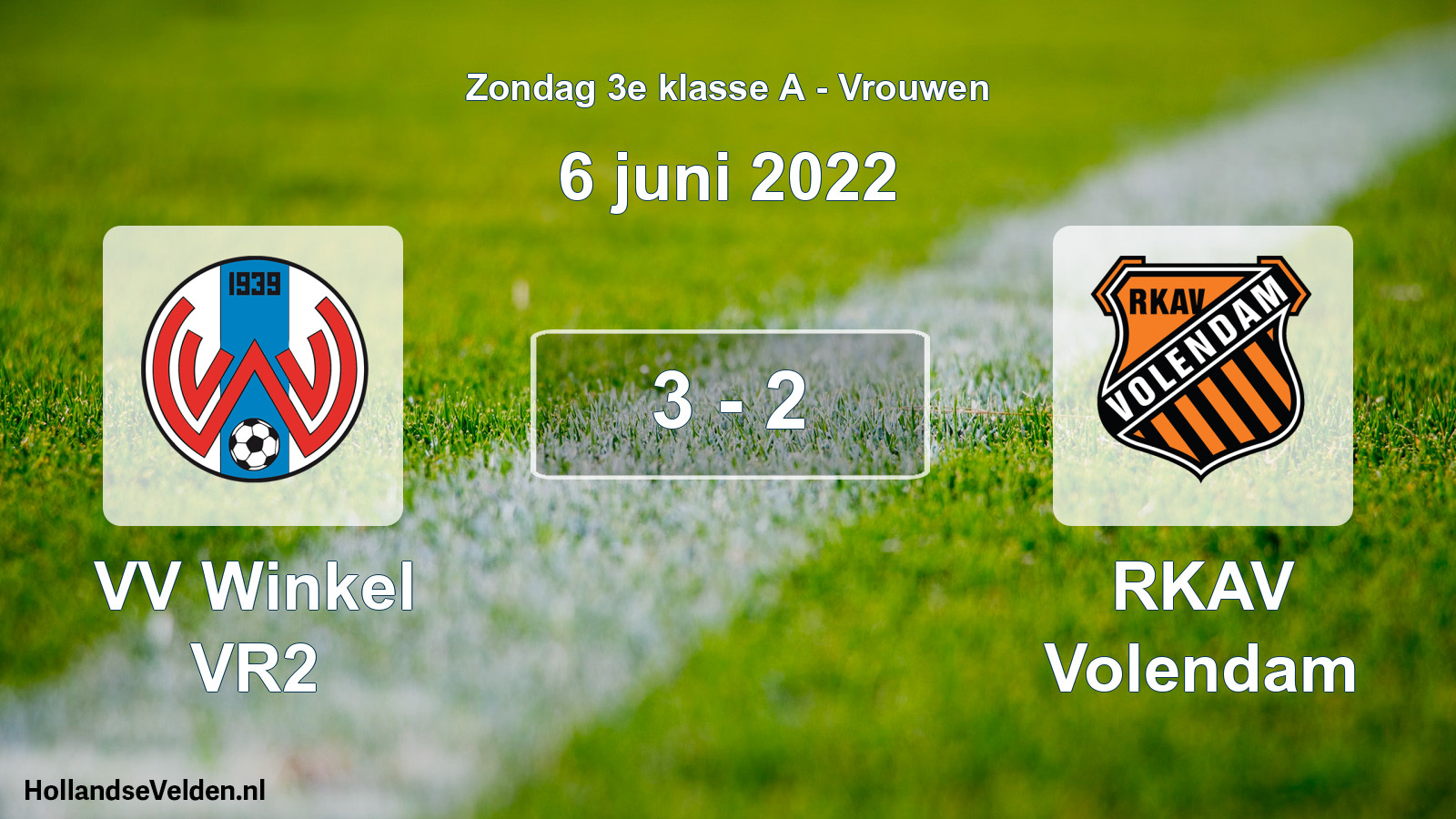 Total number of matches played: VV Winkel VR2 - RKAV Volendam 3 - 2 (6 June 2022)