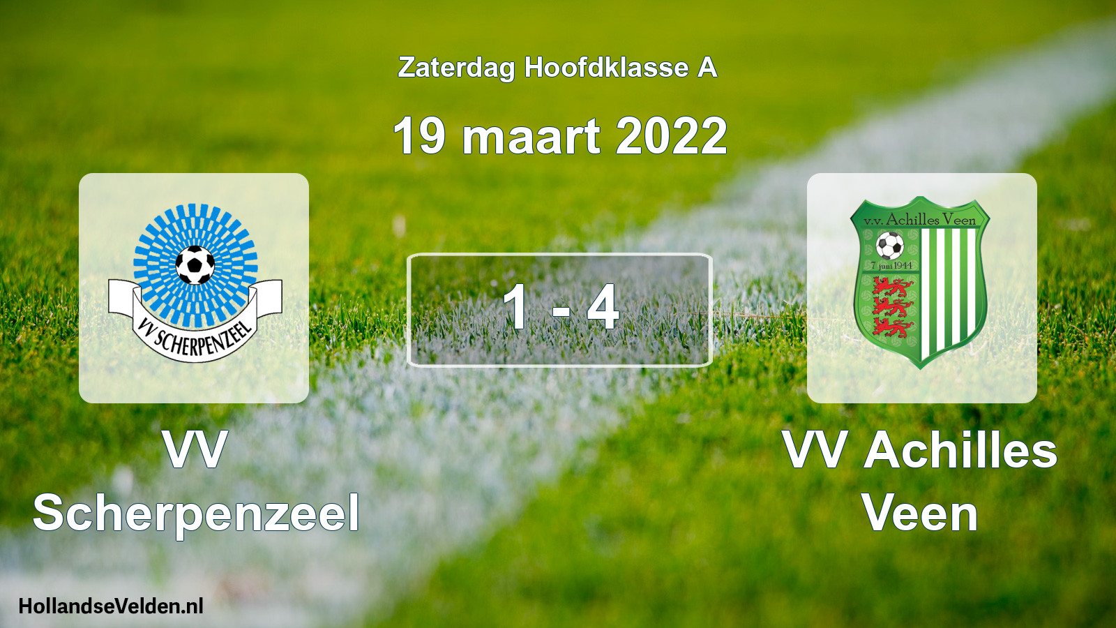 Total number of matches played: VV Scherpenzeel - VV Achilles Veen 1 - 4 (19 March 2022)