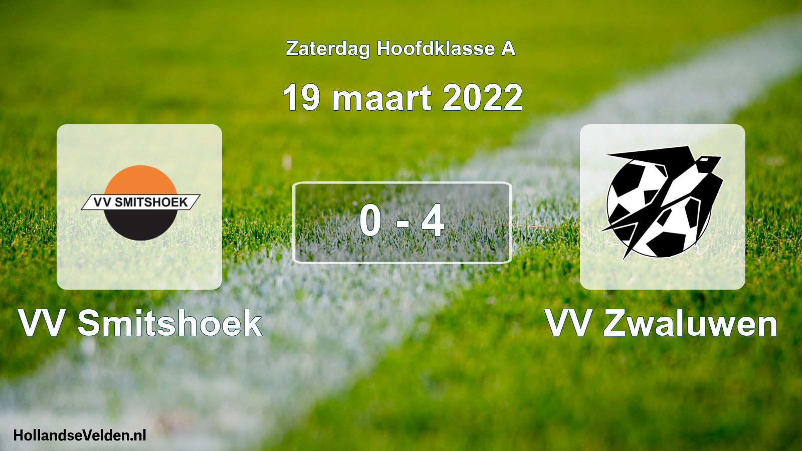 Total number of matches played: VV Smitshoek - VV Zwaluwen 0 - 4 (19 March 2022)