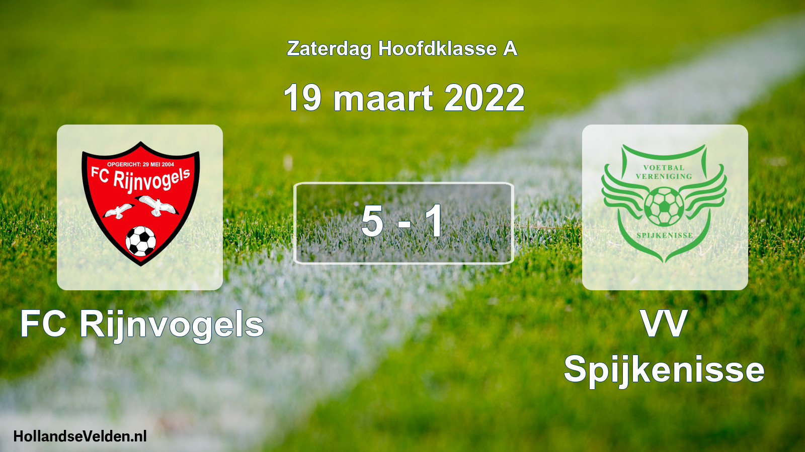 Total number of matches played: FC Rijnvogels - VV Spijkenisse 5 - 1 (19 March 2022)