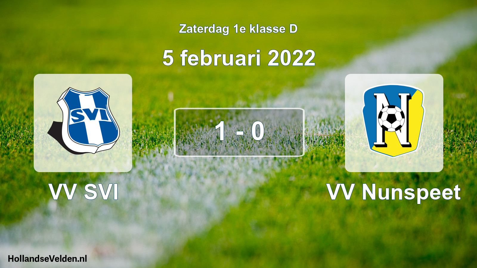 Total number of matches played: VV SVI - VV Nunspeet 1 - 0 (5 February 2022)