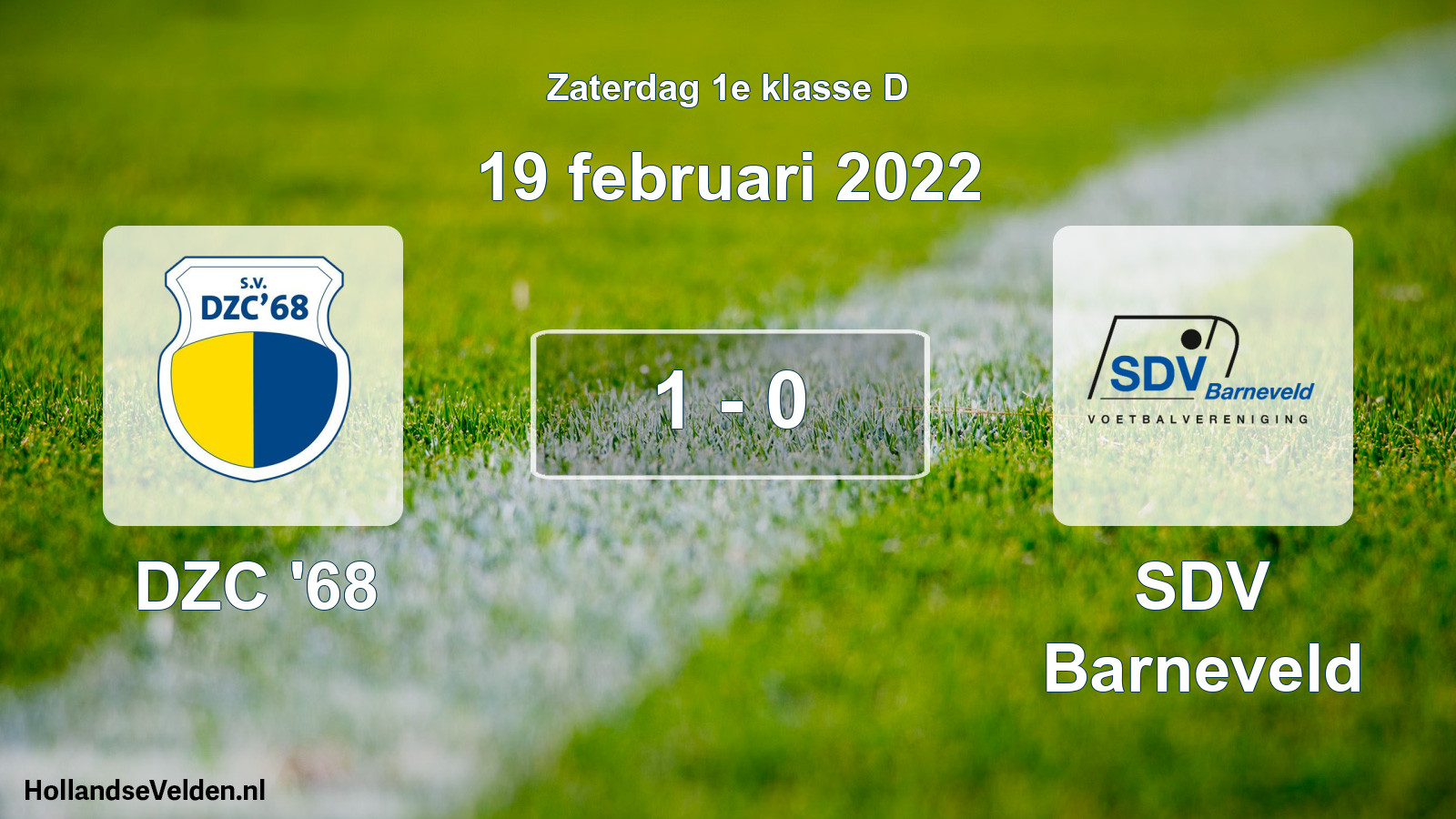 Total number of matches played: DZC '68 - SDV Barneveld 1 - 0 (19 February 2022)