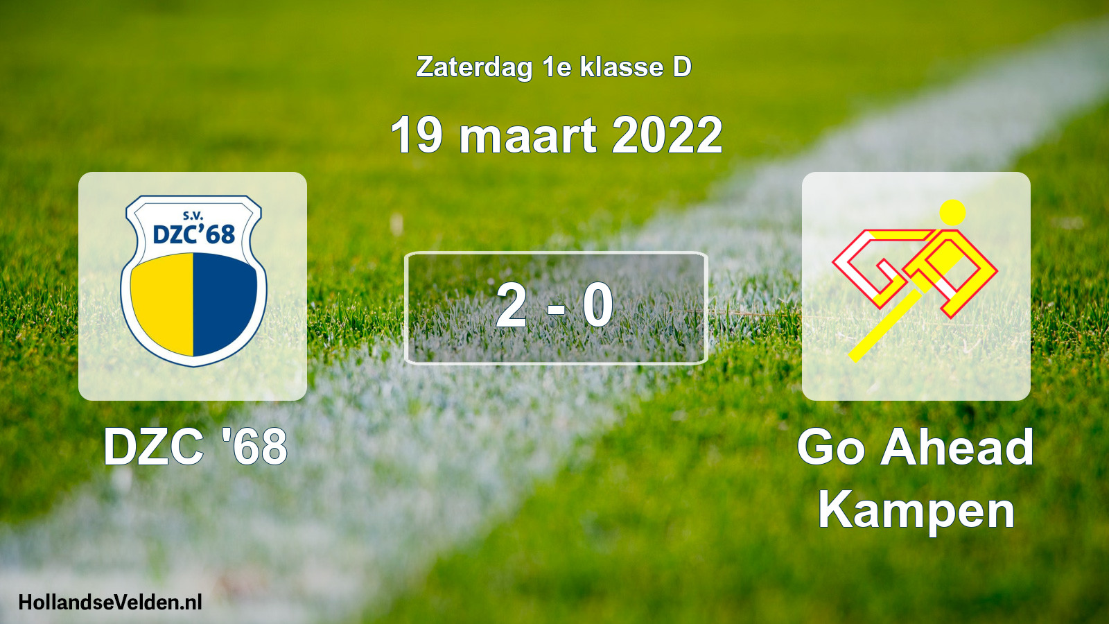 Total number of matches played: DZC '68 - Go Ahead Kampen 2 - 0 (19 March 2022)