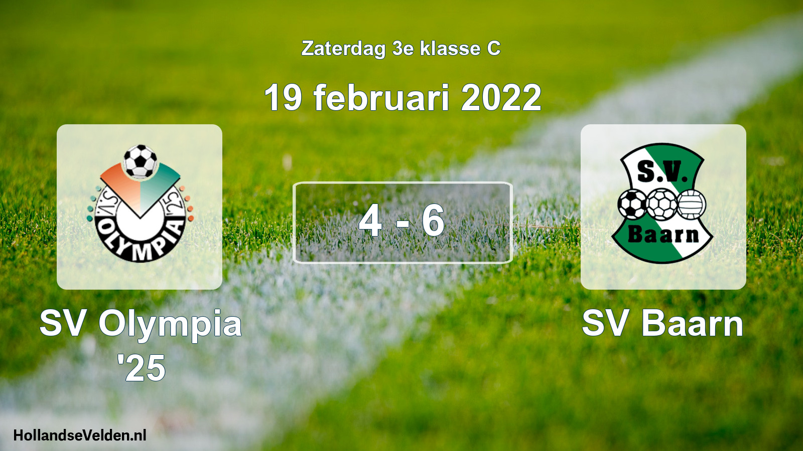 Total number of matches played: SV Olympia '25 - SV Baarn 4 - 6 (19 February 2022)