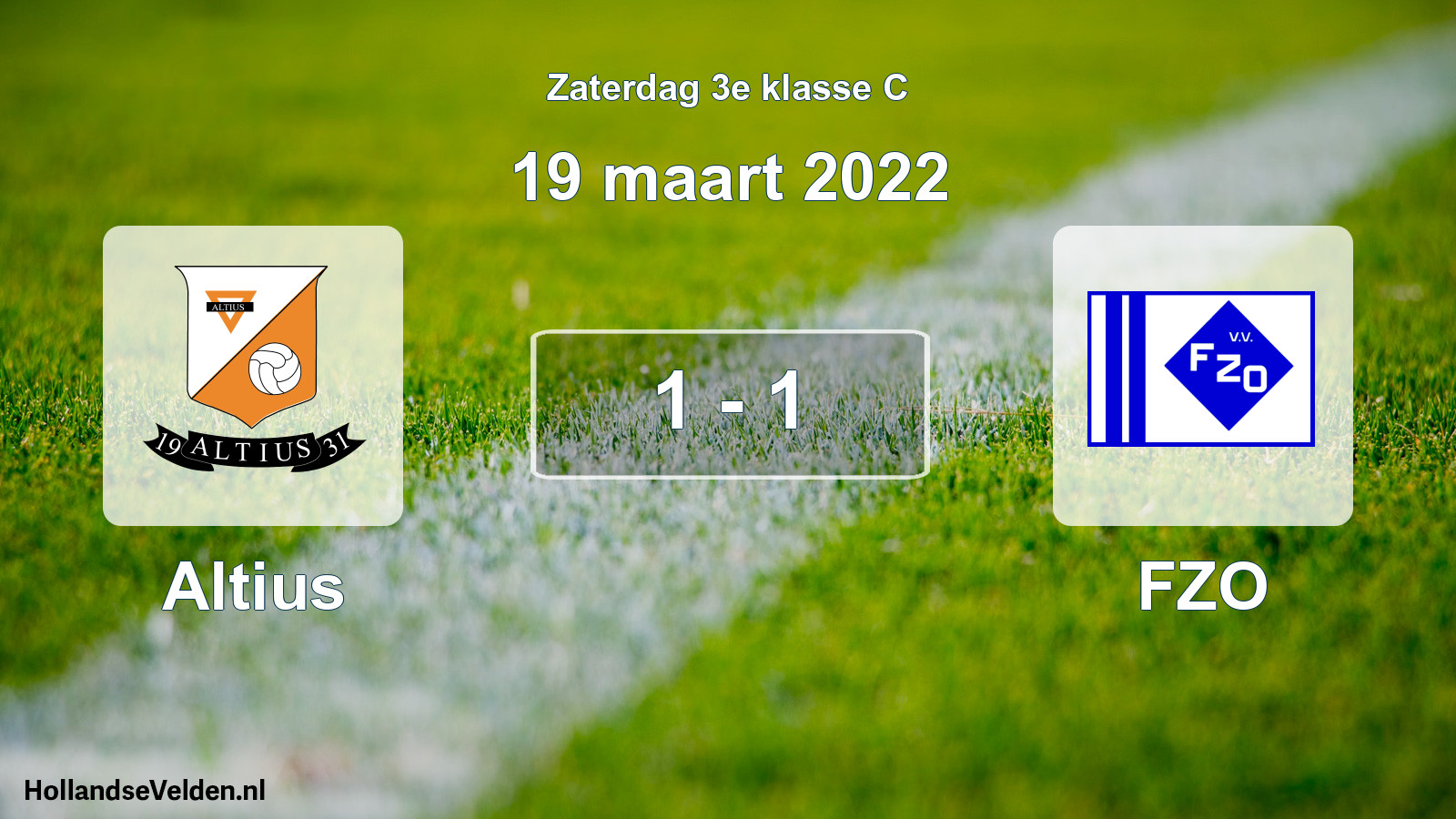 Total number of matches played: Altius - FZO 1 - 1 (19 March 2022)