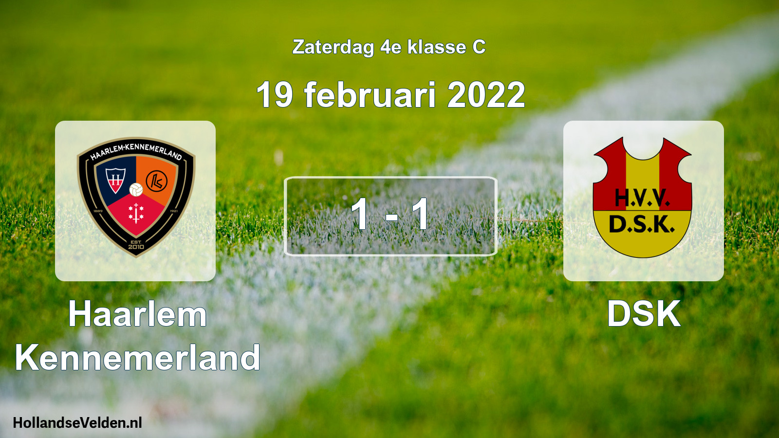Total number of matches played: Haarlem Kennemerland - DSK 1 - 1 (19 February 2022)