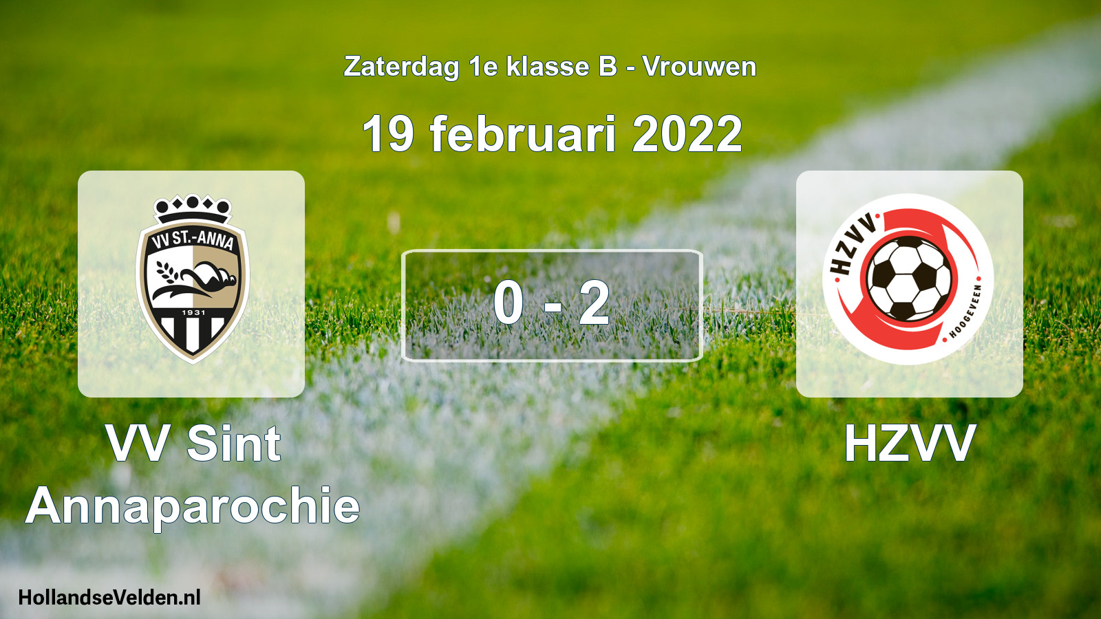 Total number of matches played: VV Sint Annaparochie - HZVV 0 - 2 (19 February 2022)