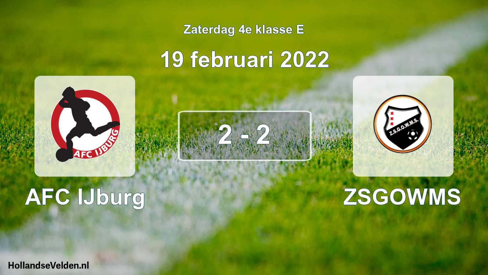 Total number of matches played: AFC IJburg - ZSGOWMS 2 - 2 (19 February 2022)