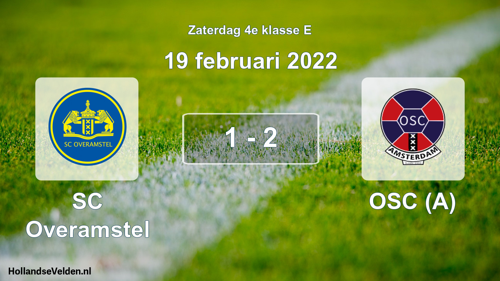 Total number of matches played: SC Overamstel - OSC (A) 1 - 2 (19 February 2022)