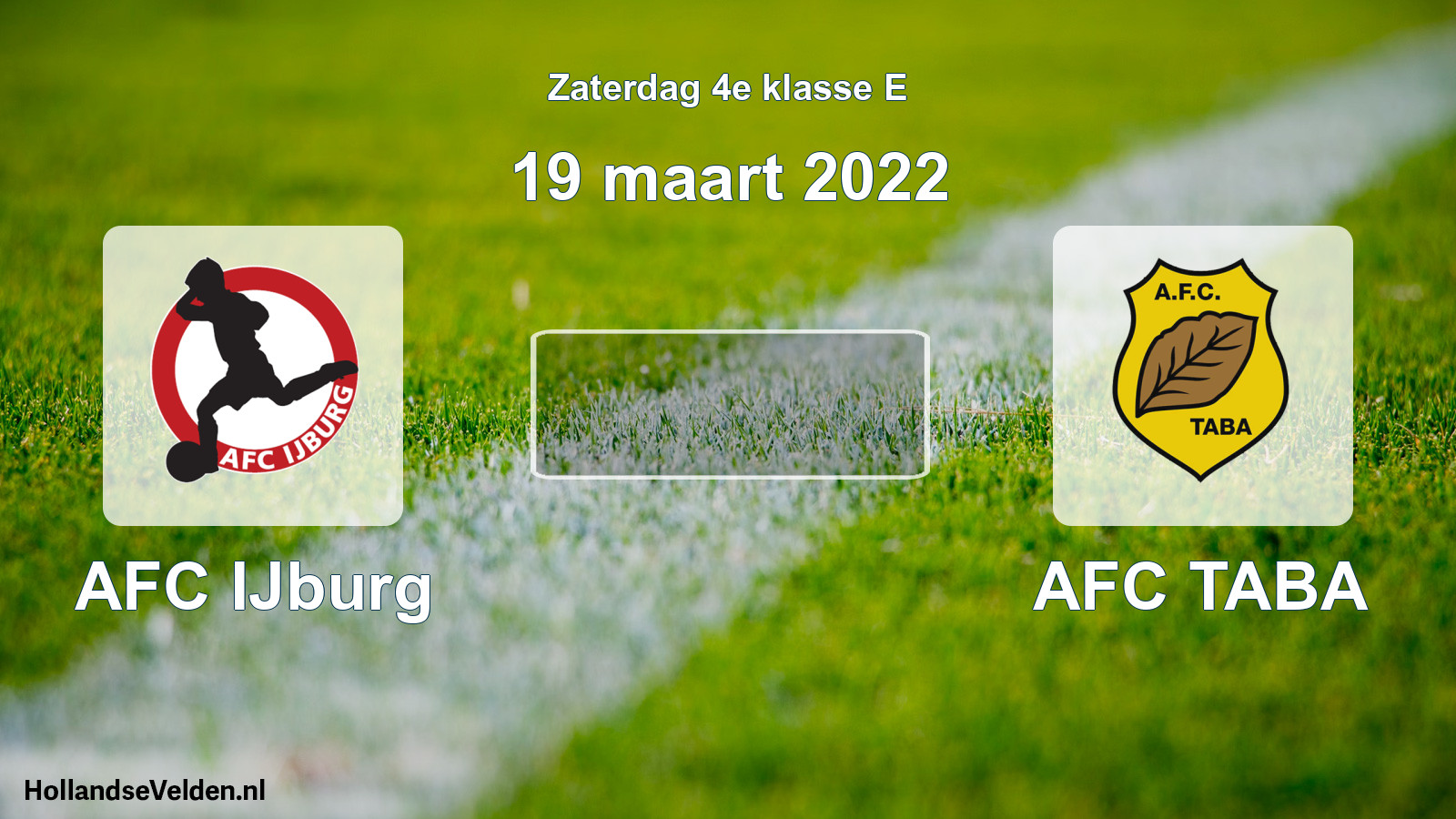 Geplande wedstrijd: AFC IJburg - AFC TABA (19 maart 2022)