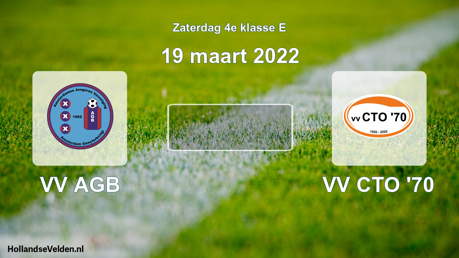 Geplande wedstrijd: VV AGB - VV CTO '70 (19 maart 2022)