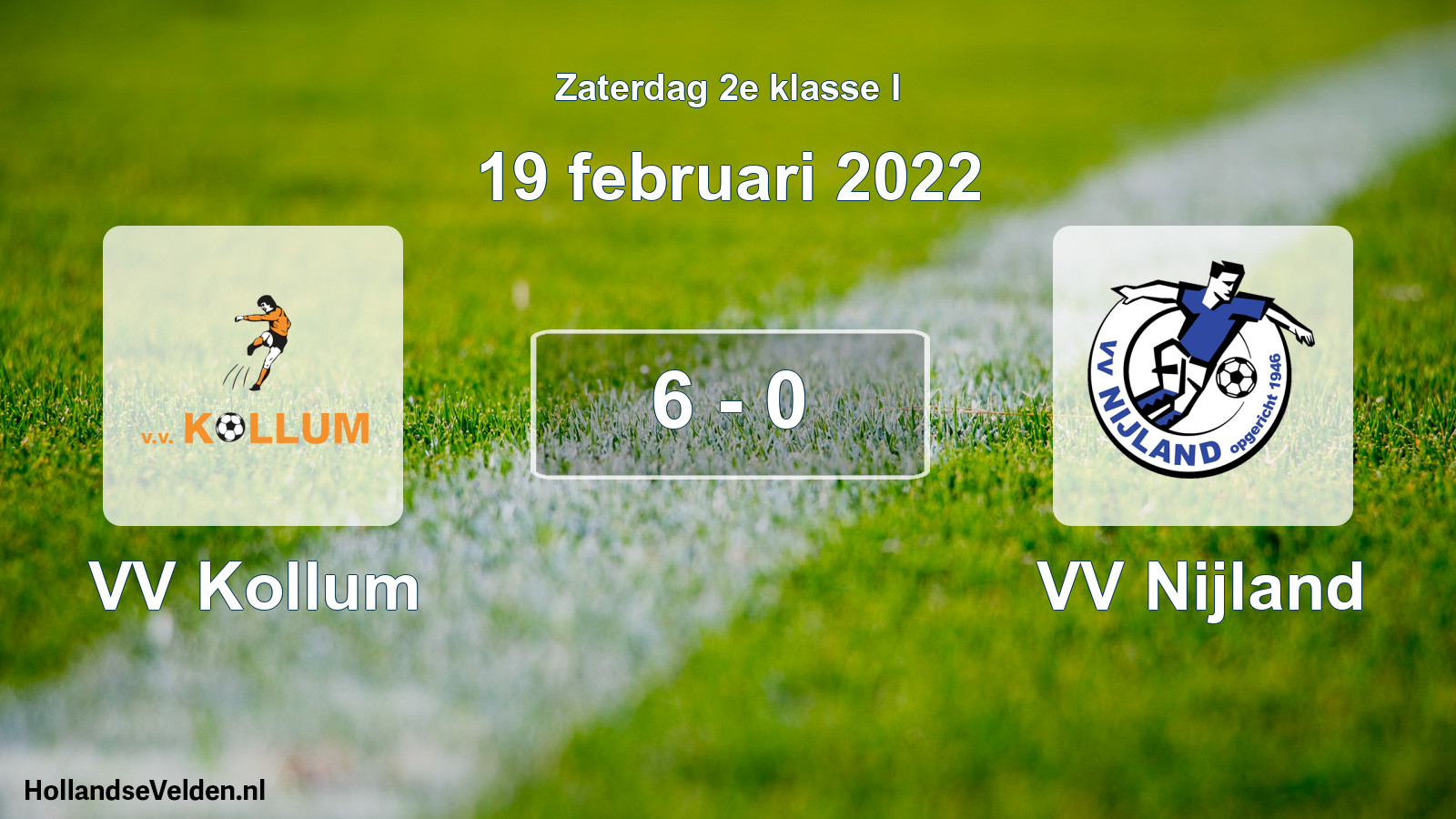 Total number of matches played: VV Kollum - VV Nijland 6 - 0 (19 February 2022)