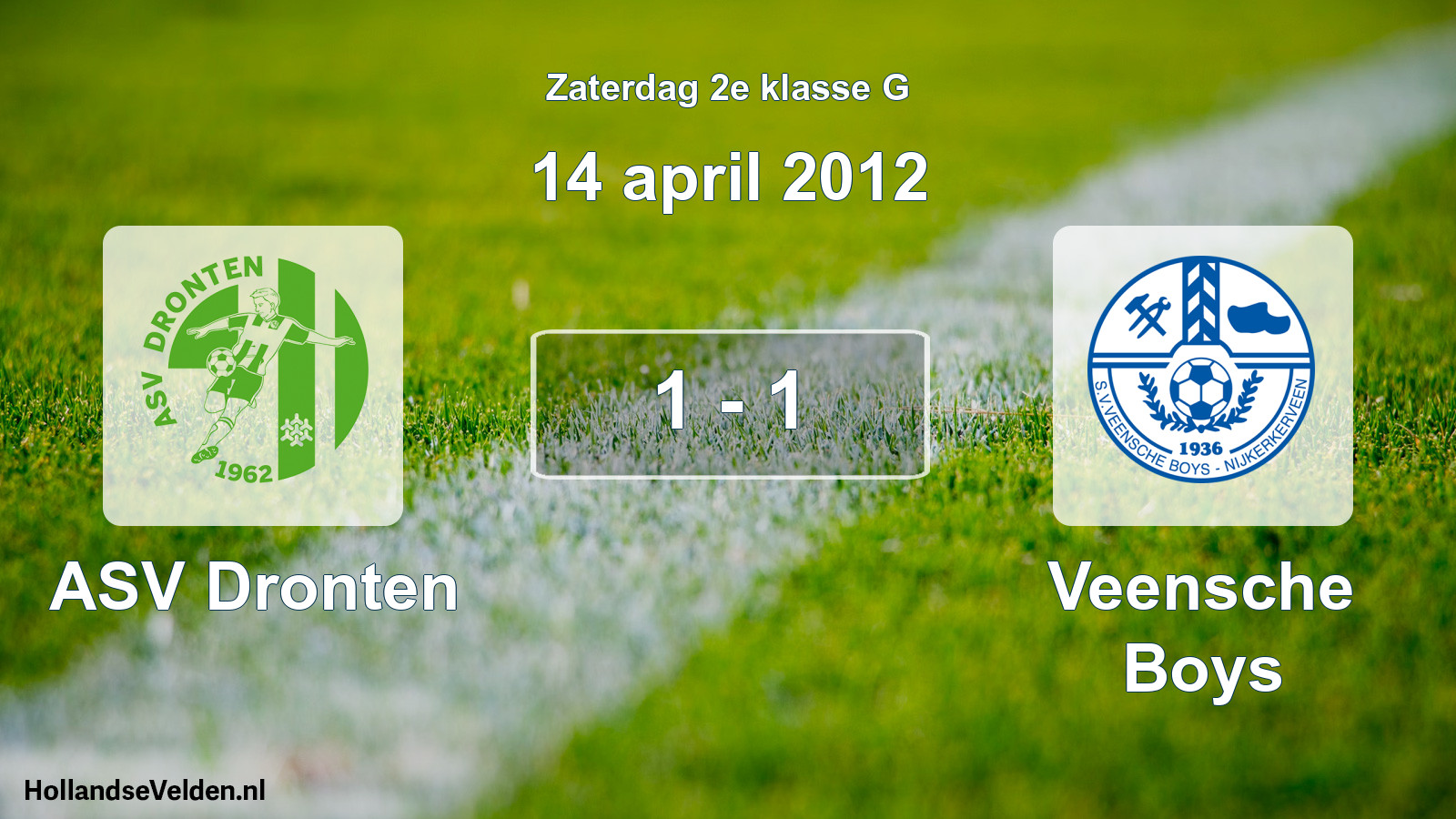 Total number of matches played: ASV Dronten - Veensche Boys 1 - 1 (14 April 2012)