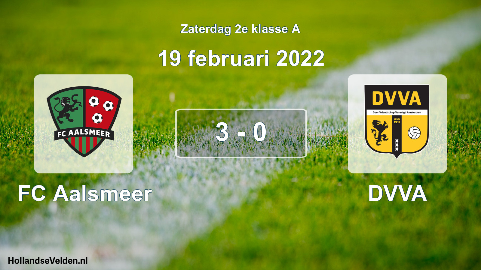 Total number of matches played: FC Aalsmeer - DVVA 3 - 0 (19 February 2022)
