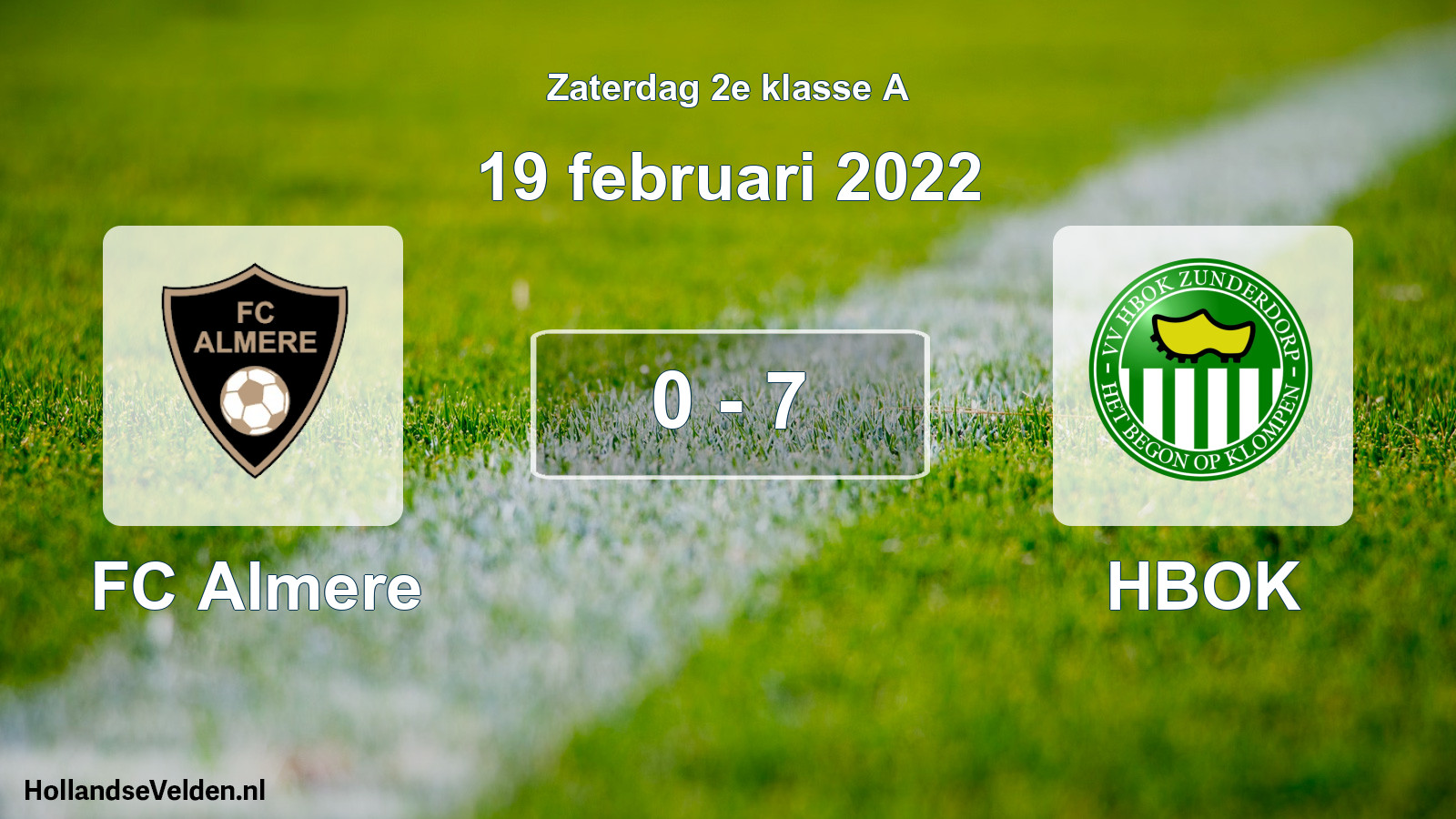 Total number of matches played: FC Almere - HBOK 0 - 7 (19 February 2022)