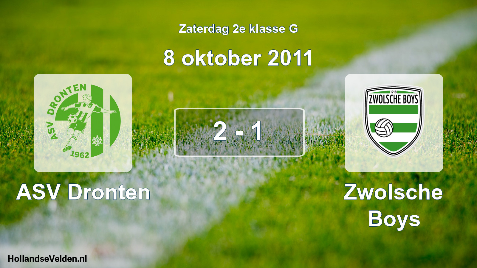 Total number of matches played: ASV Dronten - Zwolsche Boys 2 - 1 (8 October 2011)