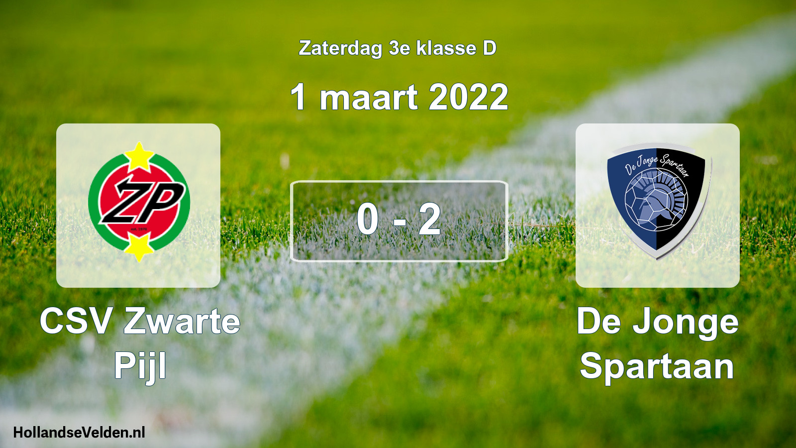 Total number of matches played: CSV Zwarte Pijl - De Jonge Spartaan 0 - 2 (1 March 2022)