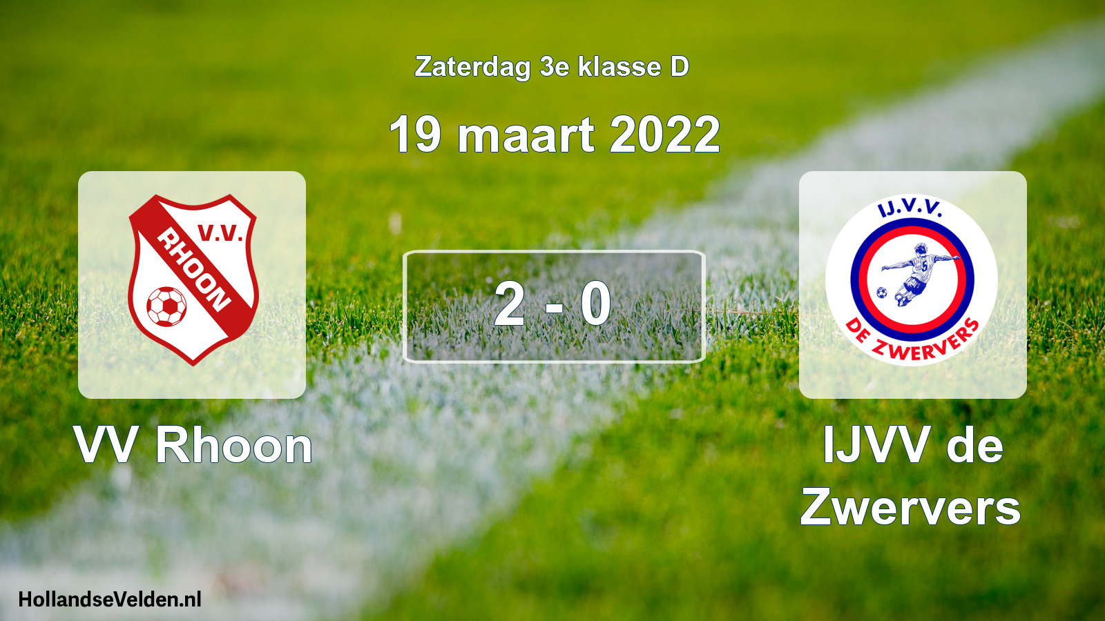 Total number of matches played: VV Rhoon - IJVV de Zwervers 2 - 0 (19 March 2022)