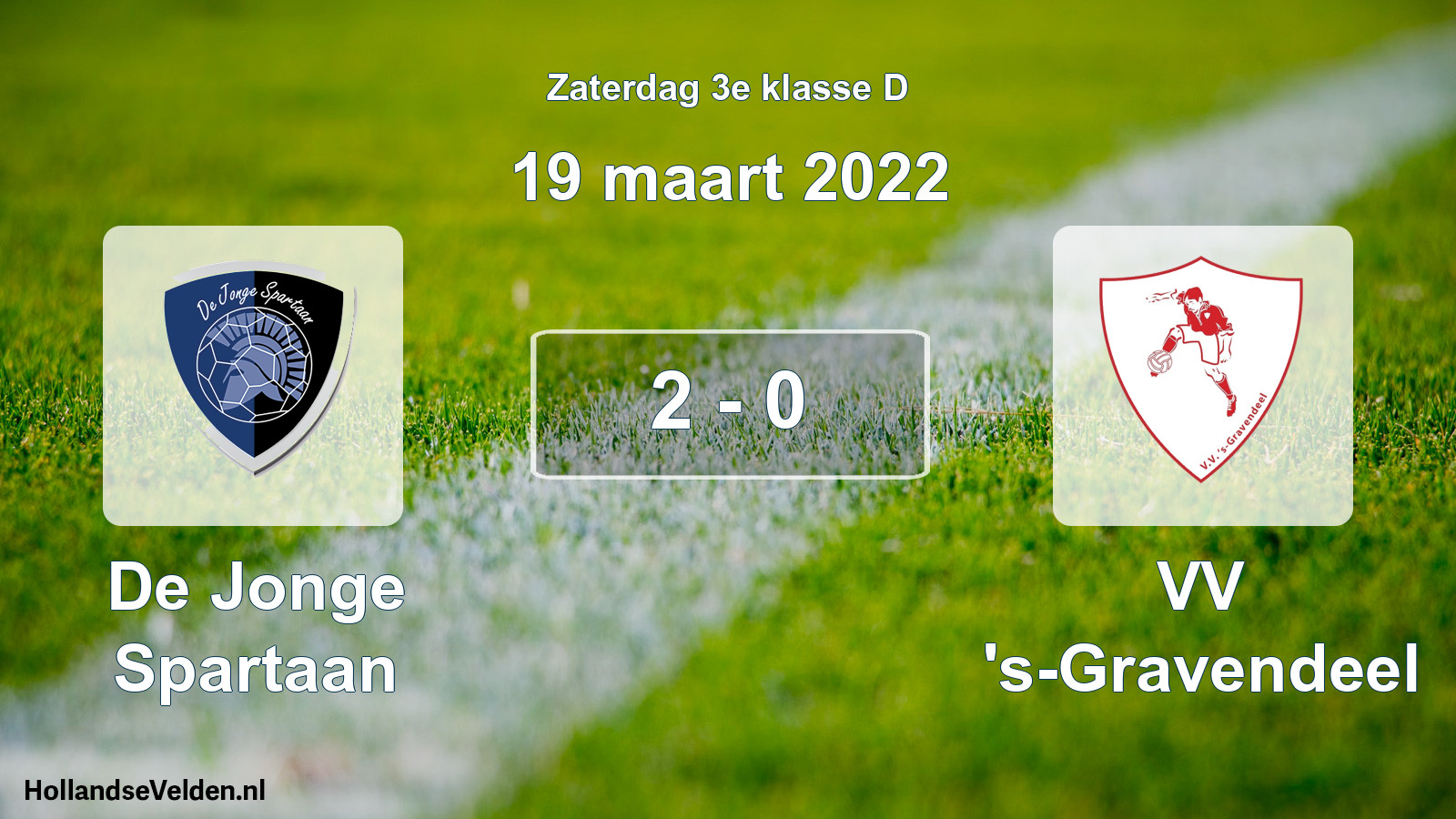 Total number of matches played: De Jonge Spartaan - VV 's-Gravendeel 2 - 0 (19 March 2022)