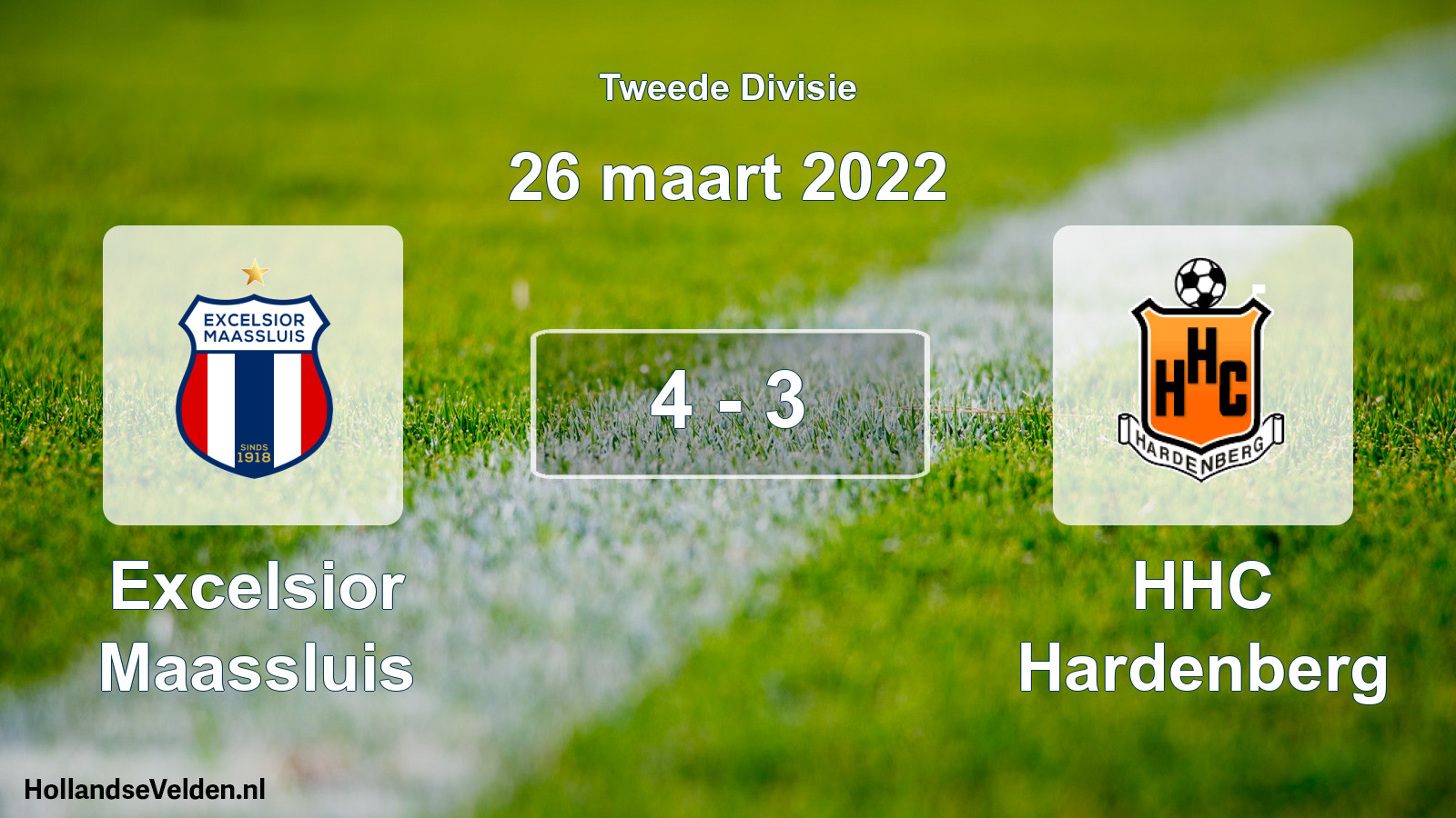 Total number of matches played: Excelsior Maassluis - HHC Hardenberg 4 - 3 (26 March 2022)