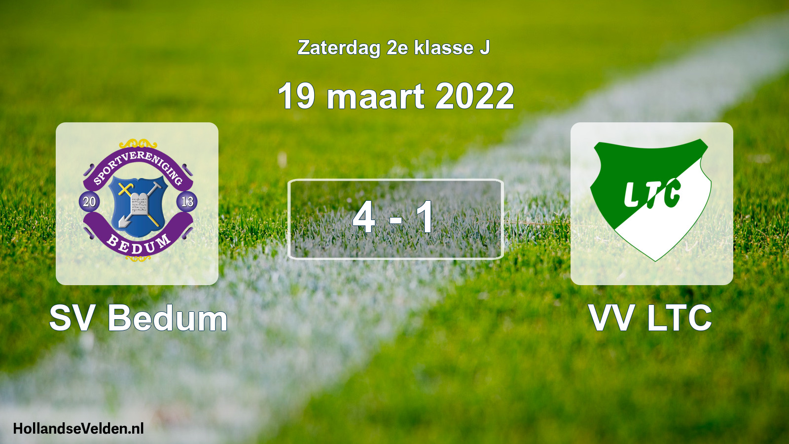 Total number of matches played: SV Bedum - VV LTC 4 - 1 (19 March 2022)