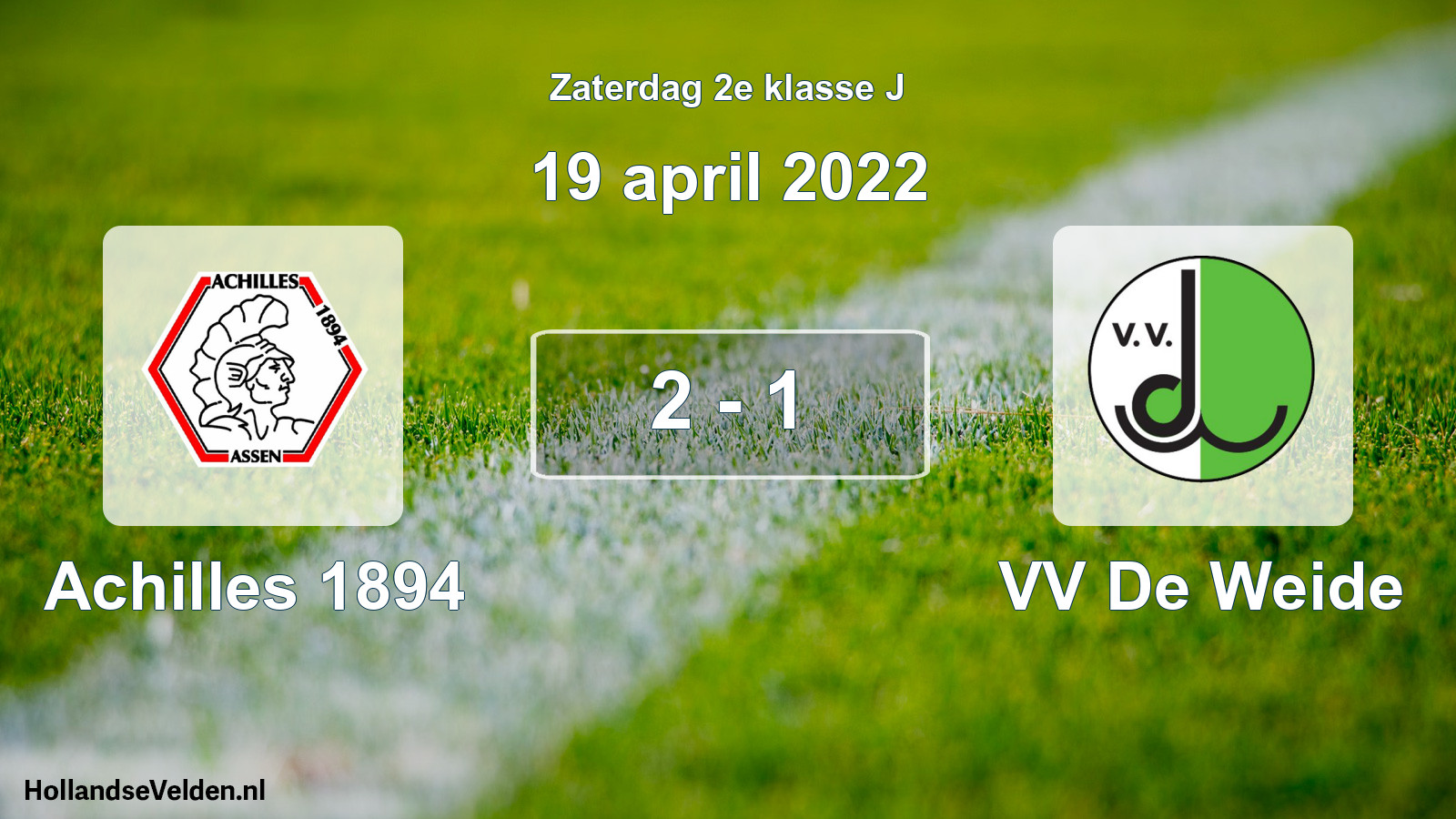Total number of matches played: Achilles 1894 - VV De Weide 2 - 1 (19 April 2022)