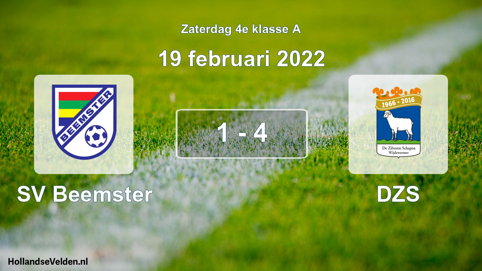 Total number of matches played: SV Beemster - DZS 1 - 4 (19 February 2022)