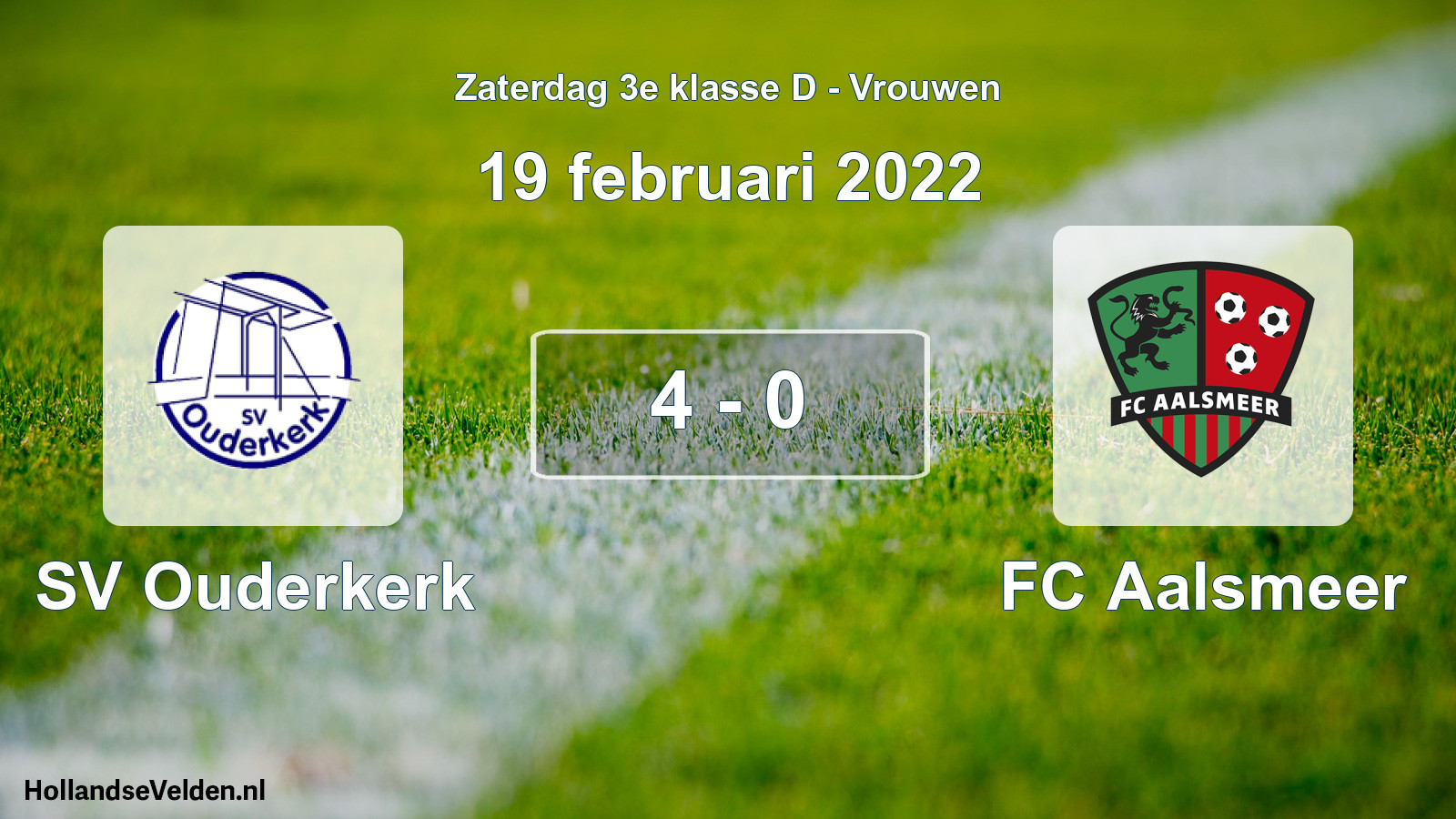Total number of matches played: SV Ouderkerk - FC Aalsmeer 4 - 0 (19 February 2022)
