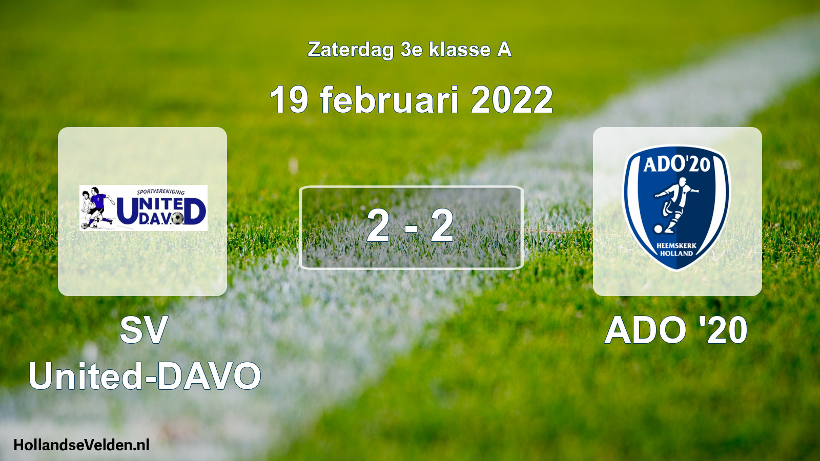 Total number of matches played: SV United-DAVO - ADO '20 2 - 2 (19 February 2022)