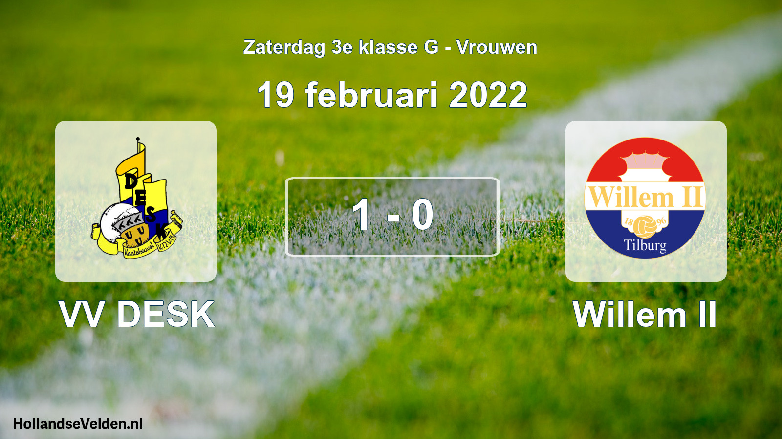 Total number of matches played: VV DESK - Willem II 1 - 0 (19 February 2022)