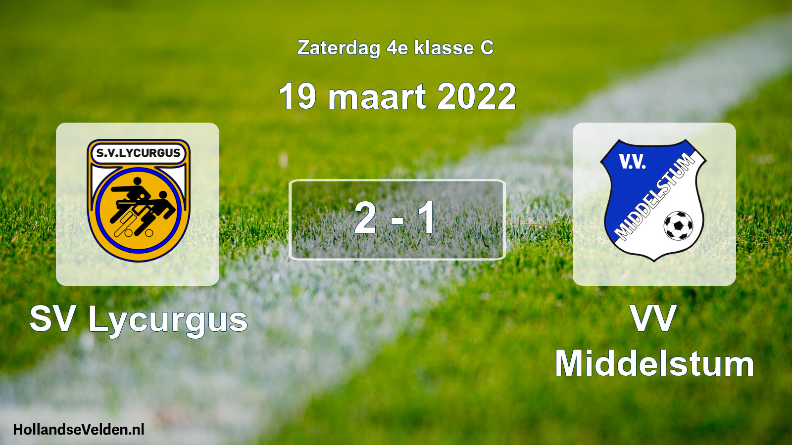 Total number of matches played: SV Lycurgus - VV Middelstum 2 - 1 (19 March 2022)
