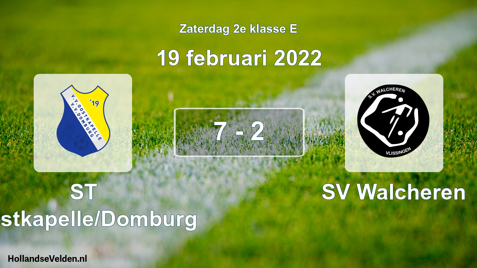 Total number of matches played: ST Oostkapelle/Domburg - SV Walcheren 7 - 2 (19 February 2022)